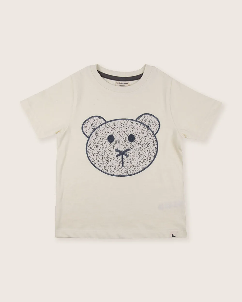 White Speckled Bear Applique T-Shirt
