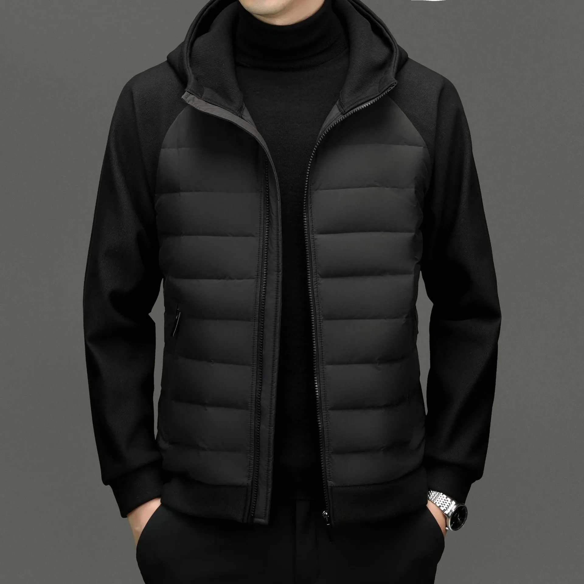Windproof Quilted Track Jacket for Comfortable Casual Wear