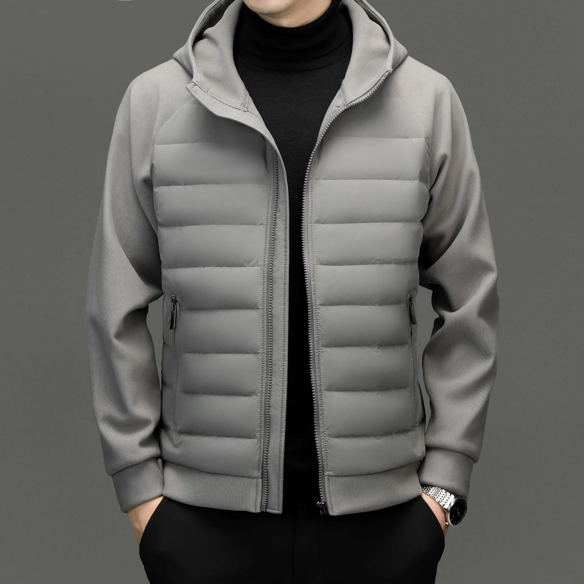 Windproof Quilted Track Jacket for Comfortable Casual Wear