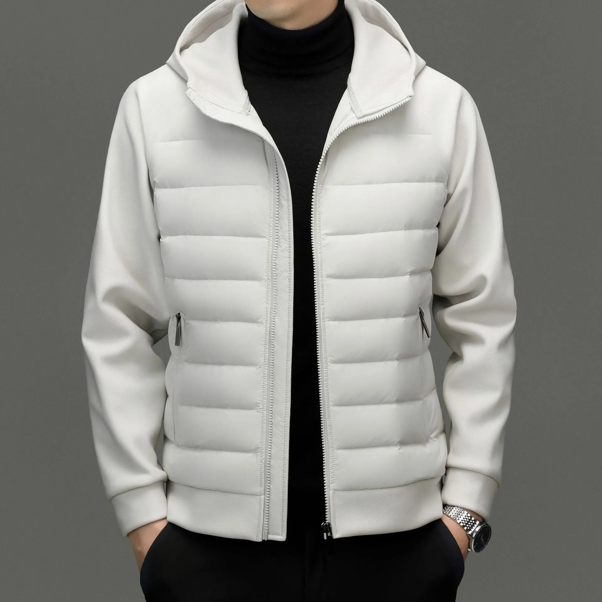 Windproof Quilted Track Jacket for Comfortable Casual Wear