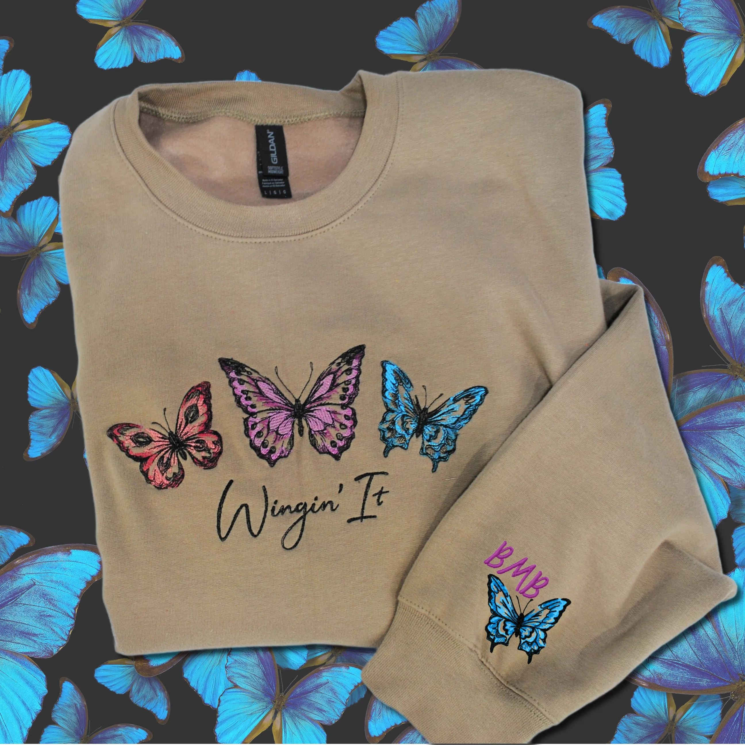 Winging It Butterflies Crewneck Sweatshirt