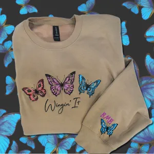 Winging It Butterflies Crewneck Sweatshirt