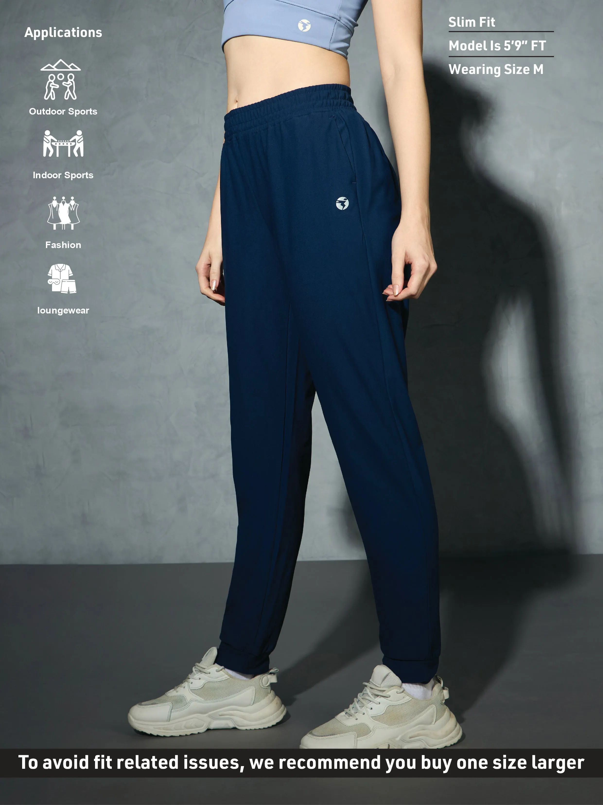 Women Solid Slim Fit Joggers with DURACOOL 