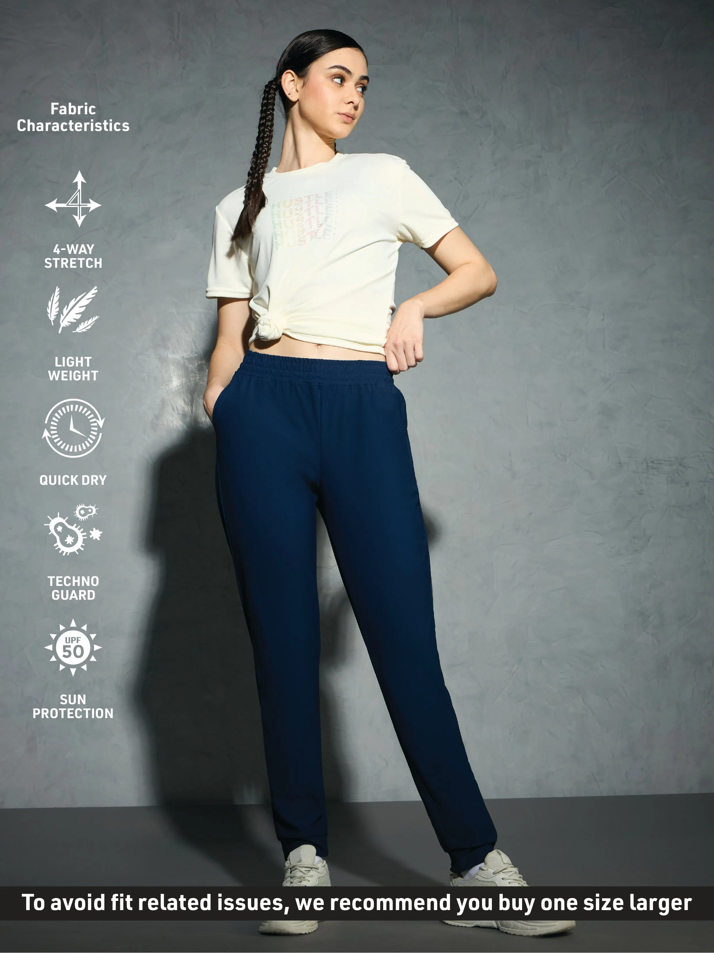 Women Solid Slim Fit Joggers with DURACOOL 