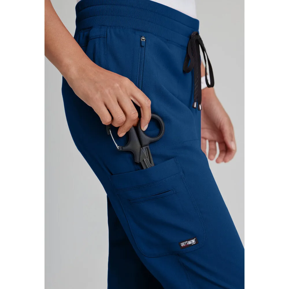 Women's Eden Jogger Scrub Pant - Greys Anatomy Spandex Stretch Collection / Color - Indigo / Fit - Regular / Sizes - XS, S, M, L, XL, 2XL, 3XL by Barco Uniforms