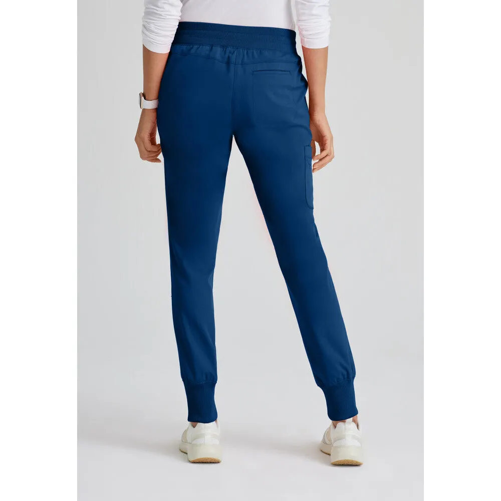 Women's Eden Jogger Scrub Pant - Greys Anatomy Spandex Stretch Collection / Color - Indigo / Fit - Regular / Sizes - XS, S, M, L, XL, 2XL, 3XL by Barco Uniforms