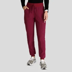 Women's Natural Rise Jogger Scrub Pant | Wine
