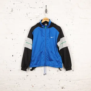 Women's Nike 90s Hooded Tracksuit Top Jacket - Blue - Women's XL