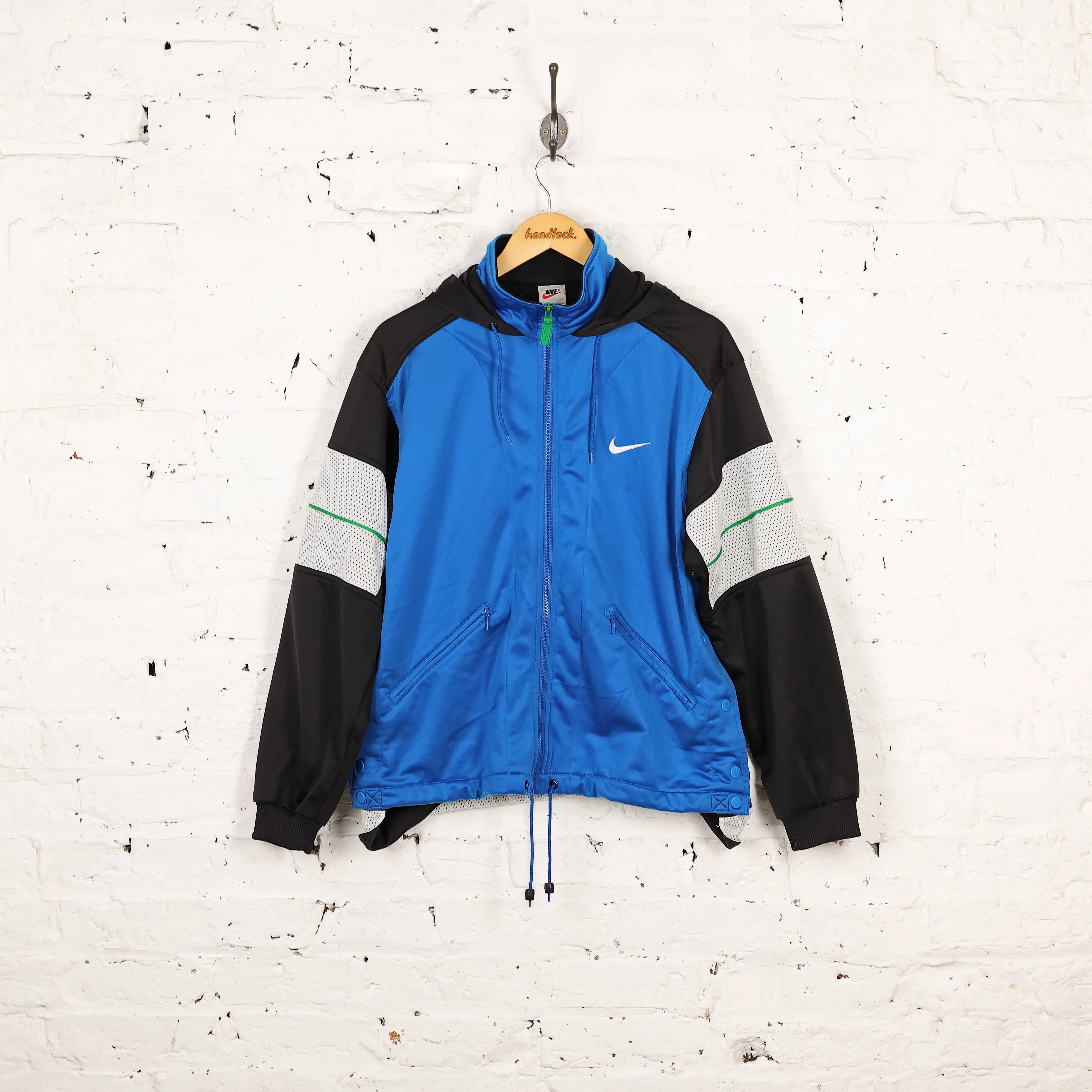 Women's Nike 90s Hooded Tracksuit Top Jacket - Blue - Women's XL