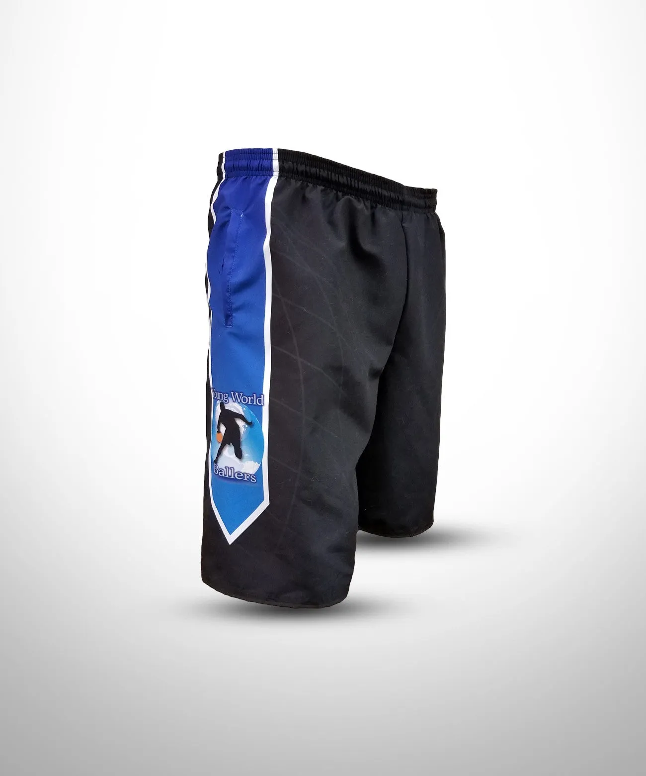 YOUNG WORLD BALLERS Full Dye Sublimated Micro Fiber Shorts - Black