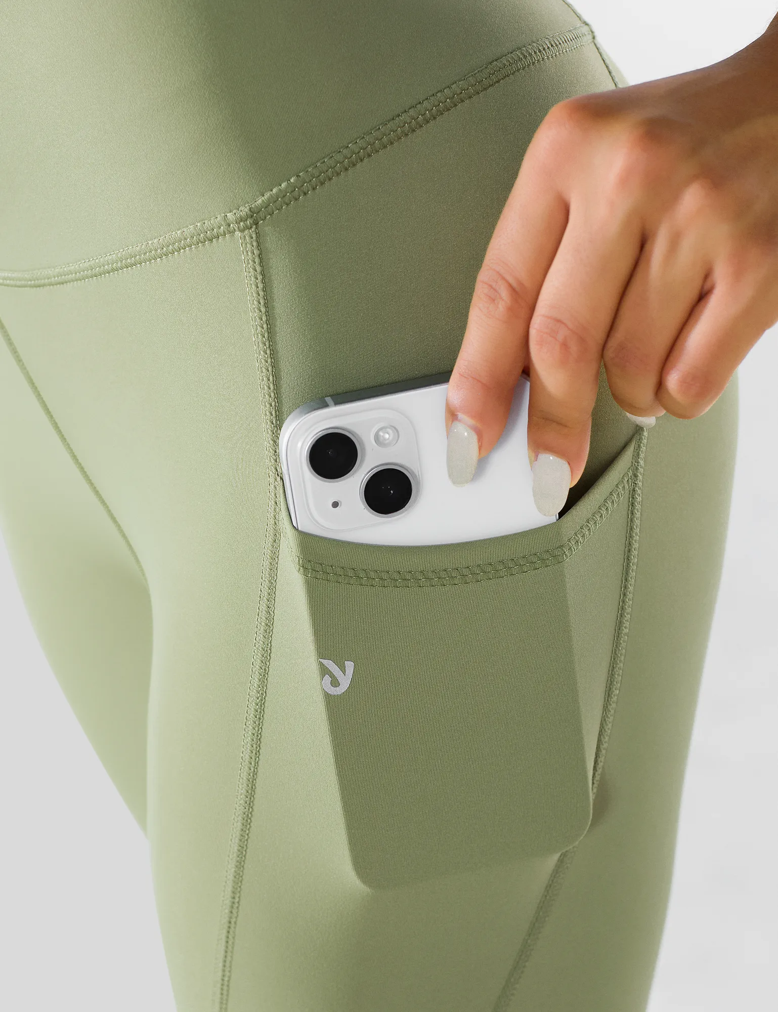 YR Yoga Workout Leggings for Women with Pockets, High-Waisted Compression Gym Leggings, Green