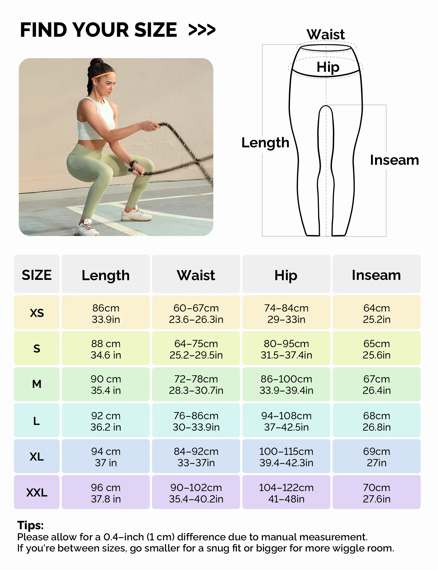 YR Yoga Workout Leggings for Women with Pockets, High-Waisted Compression Gym Leggings, Green