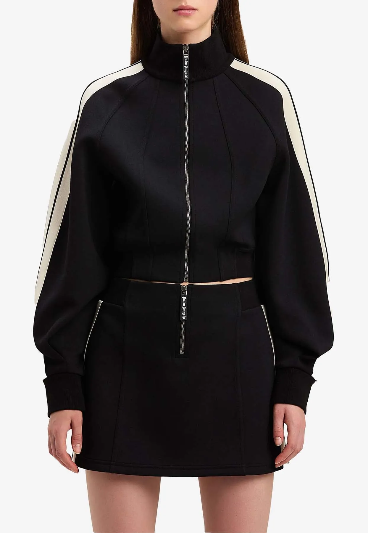 Zip-Up Sculptural Track Jacket